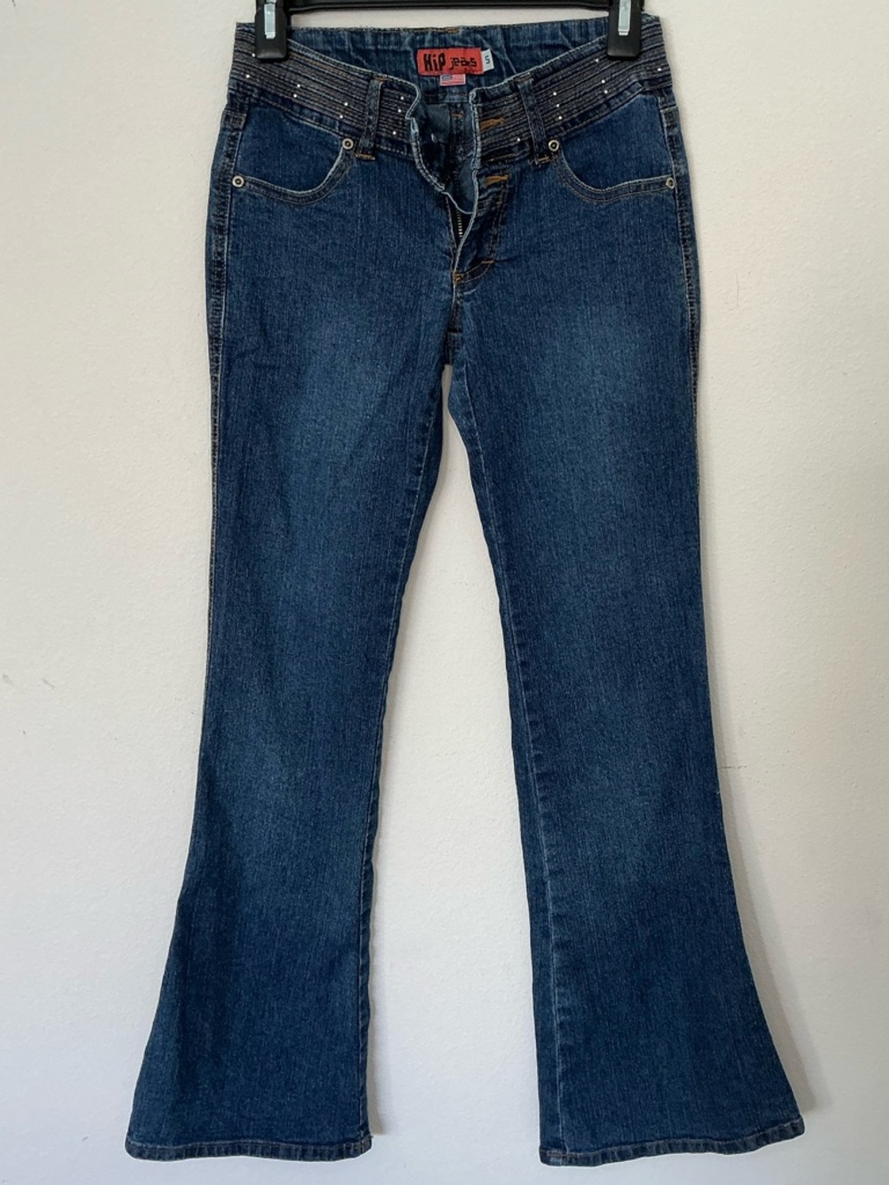 Hip Jeans Y2K Bootcut Jeans Embellished Waist Flare Denim Blue Size 5